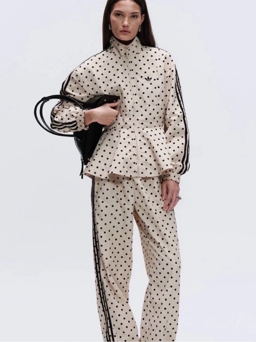 Adidas x Asos limited edition Beige w/ Black Polka Dot jacket - new no tags - Picture 3 of 7